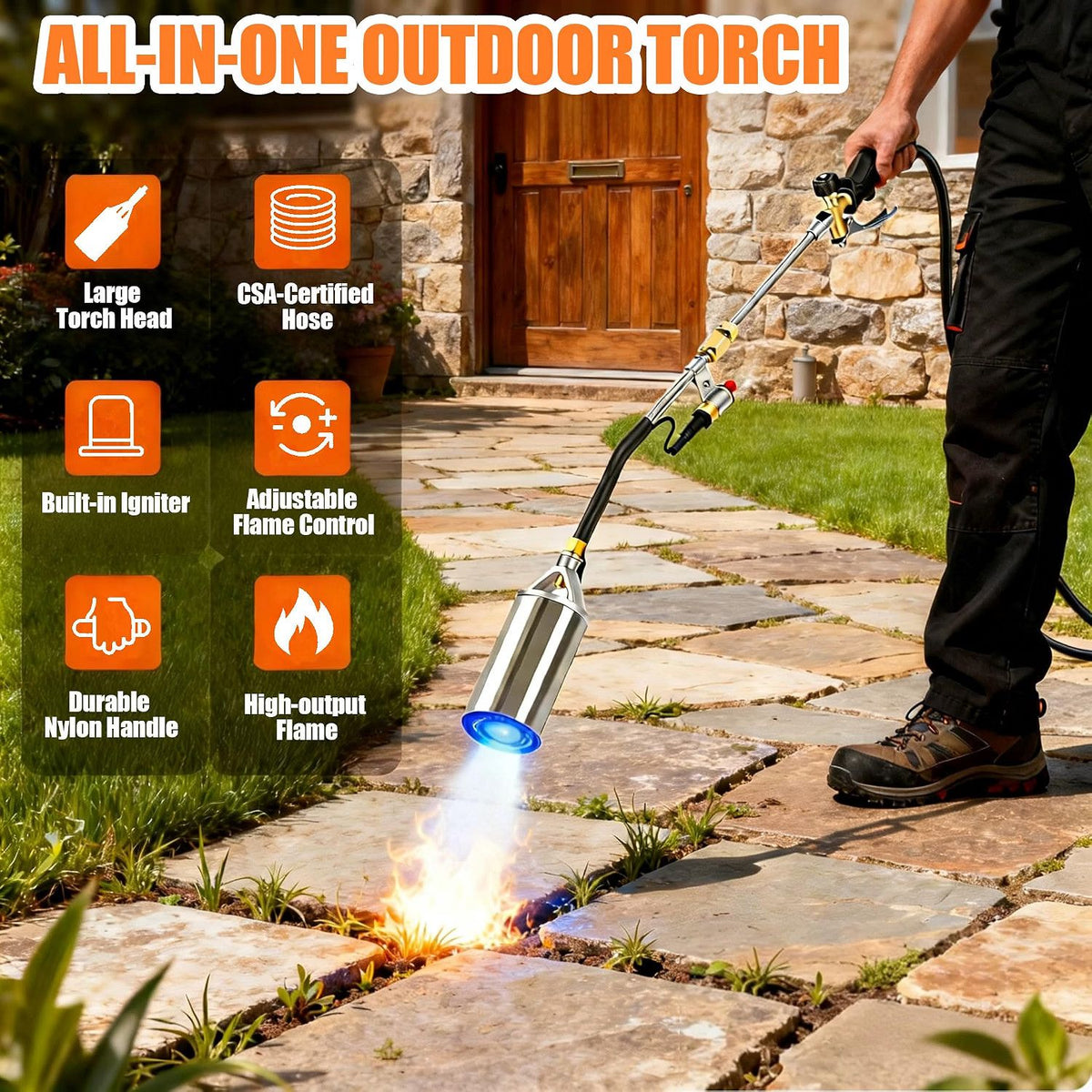 Upgrade  Propane Torch Weed Burner with 9.84FT Hose 1,800,000 BTU High-Output AU
