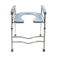 Upgrade 64-74cm Raised Toilet Seat Riser w/ Arms For Elderly Handicap Bathroom