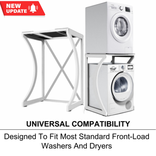 UPGRADE ORIGINAL Dryer Stand Maxi: Portable Dryer Rack Heavy Duty Steel Capacity white for Washer/Dryer/Mini Fridge