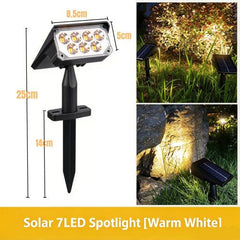 4PCS Solar LED Spotlights Spot Light Outdoor Garden Yard Lawn Pathway Warm white