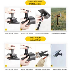 4PCS Solar LED Spotlights Spot Light Outdoor Garden Yard Lawn Pathway Warm white