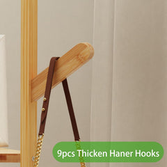 Clothes Garment Coat Rack Stand Bamboo Hanger Bag Hat Hook Holder Tree Shelf AU