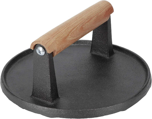 7" Heavy Duty Burger Press W/ Solid Wood Handle for Meat Smasher Hamburger Steak