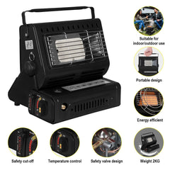 Portable Camping Gas Heater Outdoor Heating Stove Gas Baking Hunting Warmer AU black