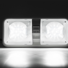 2pcs 12V RV Interior LED Ceiling Light Boat Camper Caravan Trailer Double Dome Light