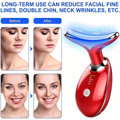 Rejuvenation Massager Neck Anti Wrinkle Face Beauty Device Skin Lifting Tighten Red