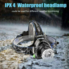 LED Head Torch Headlight Camping Headlamp Rechargeable Waterproof Fishing Light
