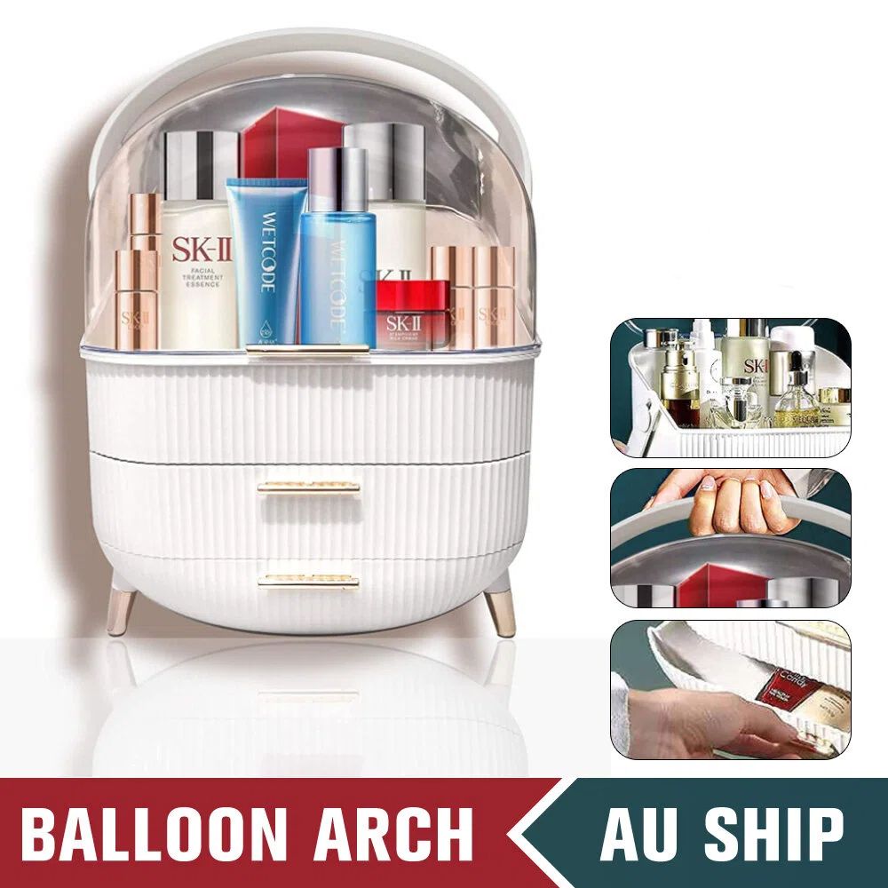 Dustproof Makeup Organiser – Cosmetic Storage Drawer Box with Display Stand