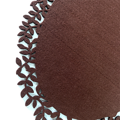 4Pc Leaf Edge Felt Placemats Heat Insulation Coffee Cup Mat Table Decor At First
