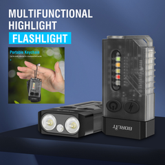 V10 EDC Keychain Flashlight Type-C Rechargeable Lamp Camping Fishing Torch With Magnet UV Light