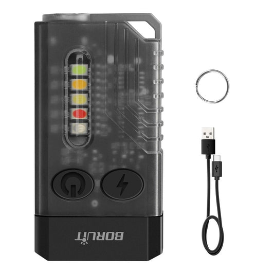 V10 EDC Keychain Flashlight Type-C Rechargeable Lamp Camping Fishing Torch With Magnet UV Light