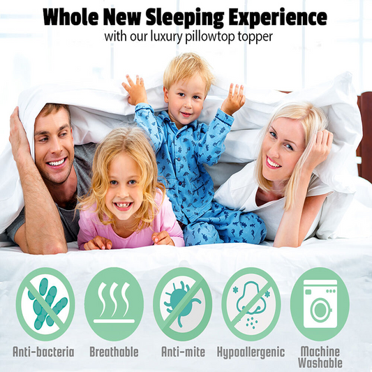 Bamboo Pillowtop Mattress Topper Luxury Bedding Mat Pad Protector Cover Single 90 x 190 cm