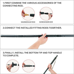 Multifunctional Hiking Trekking Poles Lightweight Collapsible Walking Stick AU