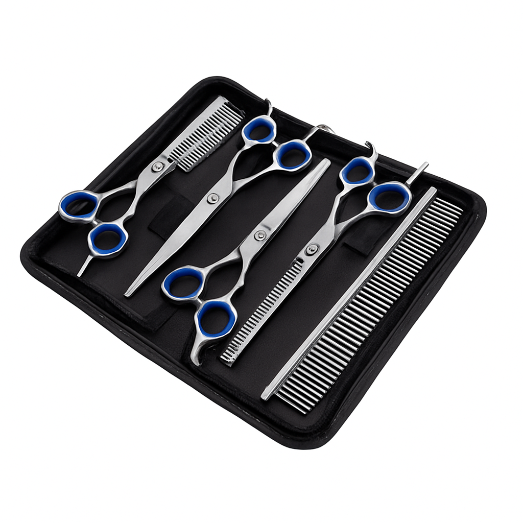Professional Pet Grooming Scissors Set Dog Shear Hair Cutting Curved Tool Kit