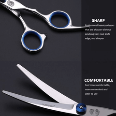 Professional Pet Grooming Scissors Set Dog Shear Hair Cutting Curved Tool Kit