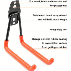 20-Pack Heavy Duty Garage Storage Hooks – Anti-Slip Steel Hangers for Tools, Ladder & Bikes