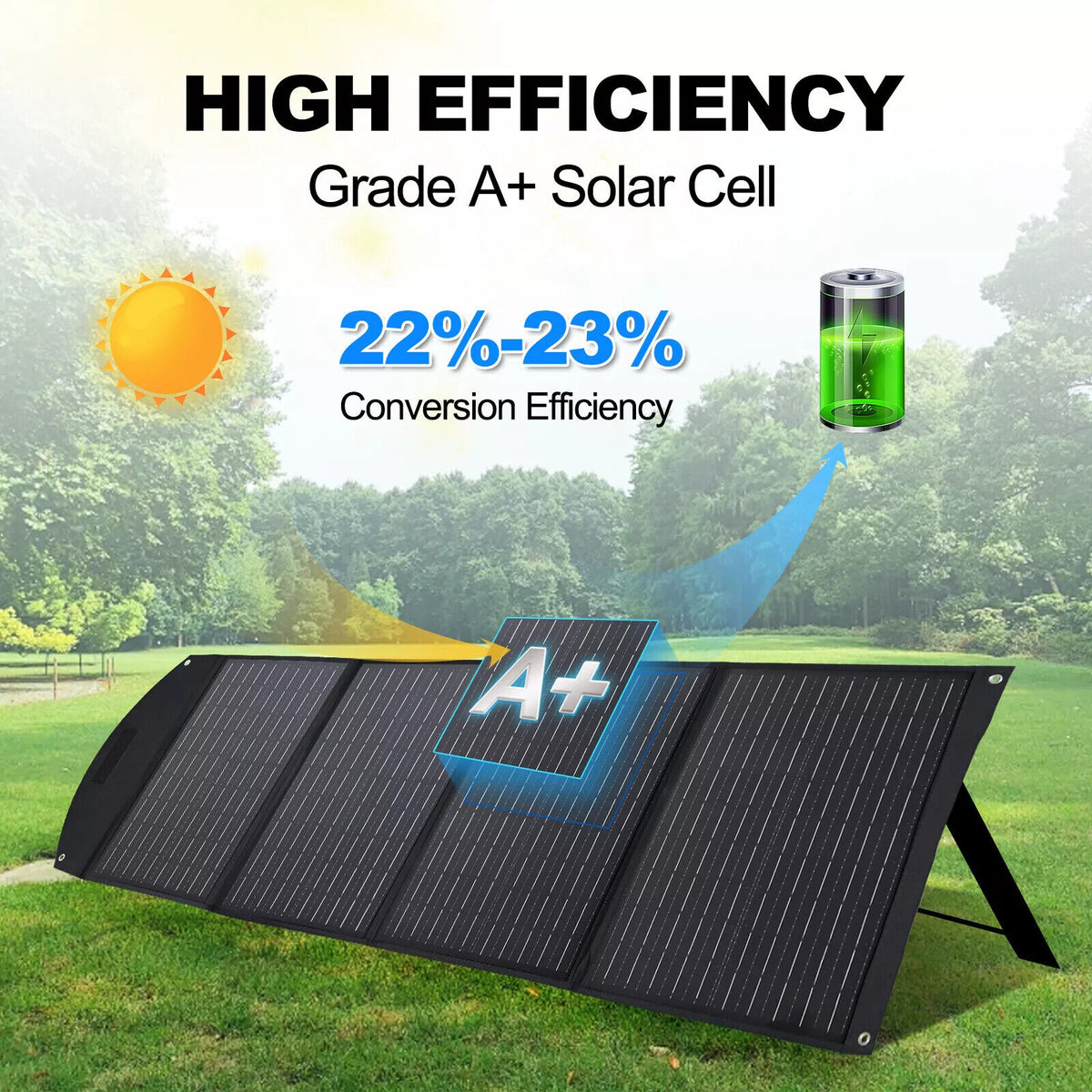 160W 160Watt Folding Solar Panel Blanket Mat Flexible Mono Power Camping RV USB 12V
