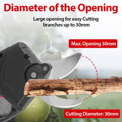 Electric Pruner 2 Battery Cordless Secateur Branch Scissor Cutter Shears