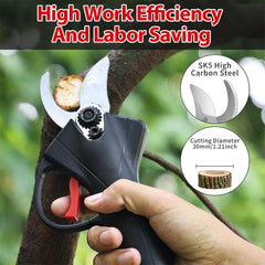 Electric Pruner 2 Battery Cordless Secateur Branch Scissor Cutter Shears