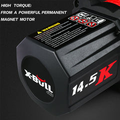 X-BULL Electric Winch 12V Synthetic Rope Wireless 14500LB Remote 4X4 4WD Boat