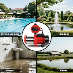 ETOSHA 2000W Garden Water Pump High Pressure 4-Stage Tank Irrigation Water Pump