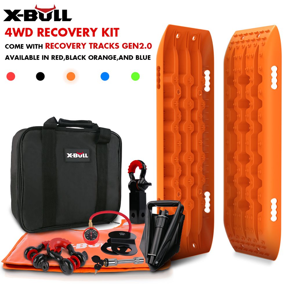 X-BULL Winch Recovery Kit Snatch Strap Off Road 4WD Mounting Pins Recovery Tracks Boards Gen 2.0