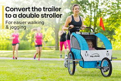 Tag-along Kids Bike Trailer Child Bicycle Pram Stroller Children Jogger Blue