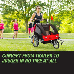 Tag-Along Kids Bike Trailer Child Bicycle Pram Stroller Children Wheel Jogger Red