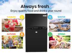 GECKO 95L Portable Upright Fridge, 12V/24V for Motorhome, Caravan, Black