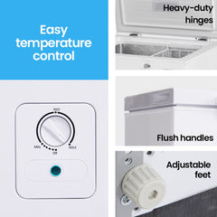 GECKO 100L Portable Chest Freezer, 12V/24V/240V for Motorhome and Caravan, White