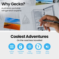 GECKO 139L Upright Portable Fridge / Freezer, 12V/24V for Motorhome, Tiny Home, Off-grid and Caravan, Black