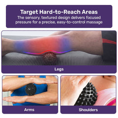 PROFLEX 6-Piece Foam Roller & Massage Set with Massage Stick, Balls, Stretching Band & Carry Bag, Black