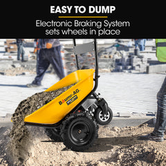 Baumr-AG 36V Battery Powered Wheelbarrow Motorised Electric, 100L Bucket Volume, 4 Wheel, 260kg Capacity