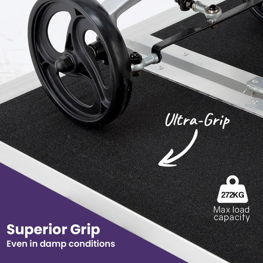 EQUIPMED 152cm Portable Folding Aluminium Access Ramp, 272kg Rated, for Wheelchair, Mobility Scooter, Rollator