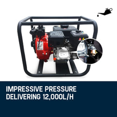 WARTON Petrol Water Pump 8HP Fire Fighting High Pressure Transfer Irrigation 4