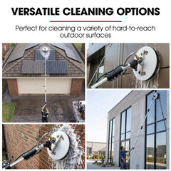 JET-USA 5.5m Telescopic Rotary Surface Cleaner Brush, for Solar Panels, Walls, Windows, M22 Pressure Washer Connection