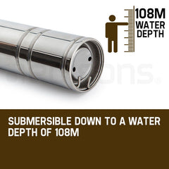 Protege 1.5HP Submersible Bore Water Pump Deep Well Irrigation Stainless Steel