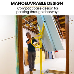 UNIMAC Drywall & Panel Lifter, 1200 x 3600 68kg Max Gyprock Sheet, Galvanised, No-mark Locking Castors