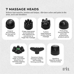 Orku Cordless Handheld Body Hammer Massager - Rechargeable 7 Massage Heads