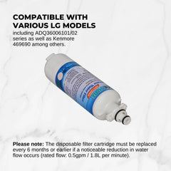 Fridge Water Filter Cartridge | RFC1200A RWF1200A For LG ADQ36006101 ADQ36006101