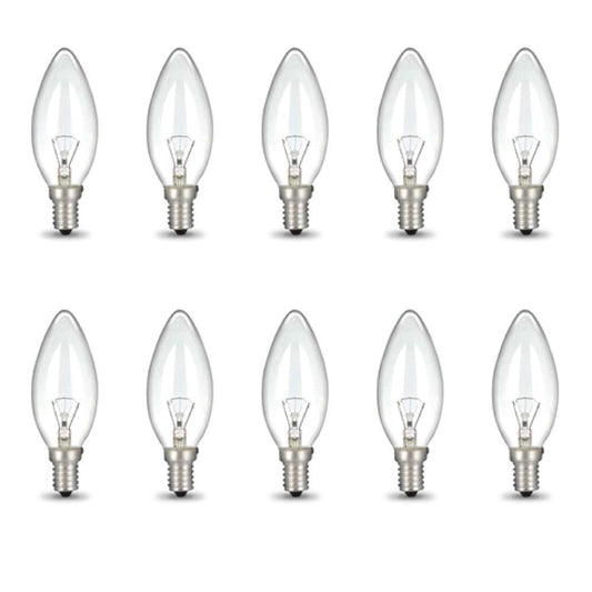 Bulk 10x E14 40W 220-240V Light Bulbs - C35 Candle Globe For Himalayan Salt Lamp