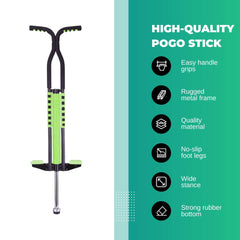 Social Hike Green Pogo Stick - Kids Jumping Jackhammer Exercise Hopper