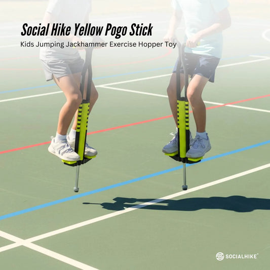 Social Hike Yellow Pogo Stick - Kids Jumping Jackhammer Exercise Hopper Toy