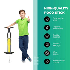 Social Hike Yellow Pogo Stick - Kids Jumping Jackhammer Exercise Hopper Toy
