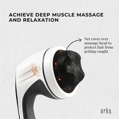 Orku Full Body Vibration Handheld Massager - 4 Heads Neck Shoulders Back Legs