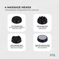 Orku Full Body Vibration Handheld Massager - 4 Heads Neck Shoulders Back Legs