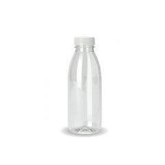 10x 300ml PET Juice Bottles + Tamper Evident Caps - Empty Plastic Recyclable Clear