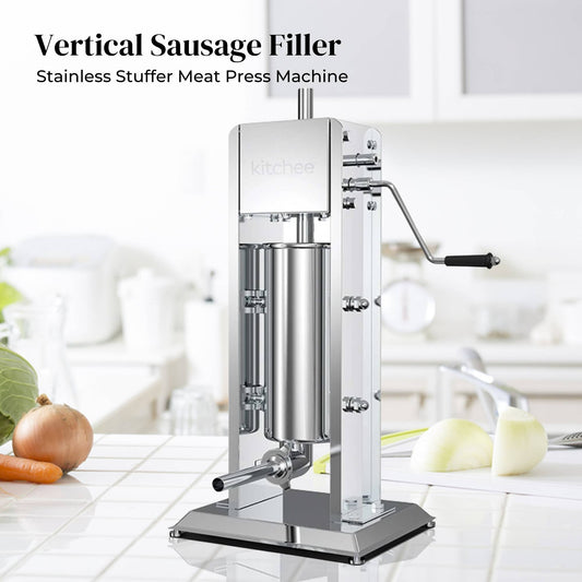 3L Manual Vertical Sausage Filler - Stainless Stuffer Meat Press Machine