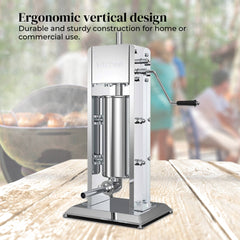 3L Manual Vertical Sausage Filler - Stainless Stuffer Meat Press Machine