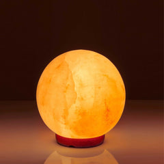 Orku 12cm Ball Shape Himalayan Pink Salt Lamp - Carved Sphere Night Light